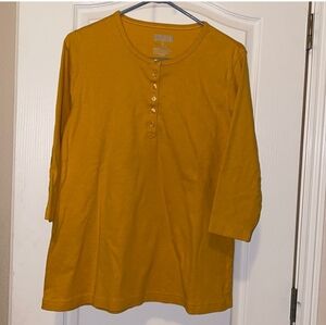 Women's Mustard Button-Up Top